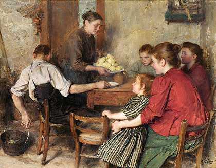 节俭的一餐`The Frugal Meal (1894) by Émile Friant