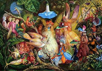 仙女们的最爱`The Fairies\’ Favourite by John Anster Fitzgerald
