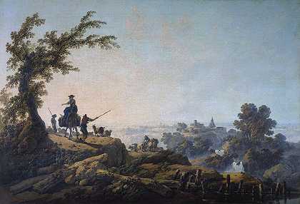 动画景观`Paysage animé (1785) by Jean-Baptiste Pillement