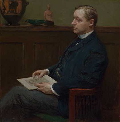 查尔斯·劳伦斯·哈钦森肖像`Portrait of Charles Lawrence Hutchinson (c. 1902) by Gari Melchers