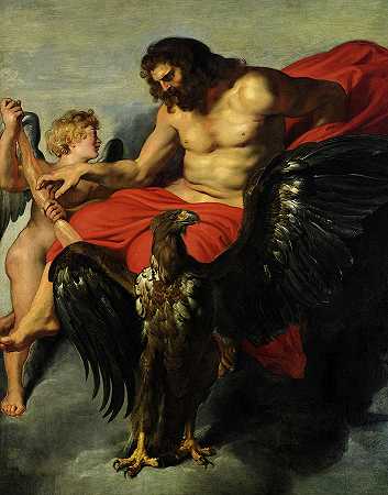 丘比特恳求朱庇特，1611-1615`Cupid Supplicating Jupiter, 1611-1615 by Peter Paul Rubens