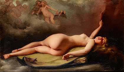 裸体躺着`Reclining nude (1879) by Luis Ricardo Falero