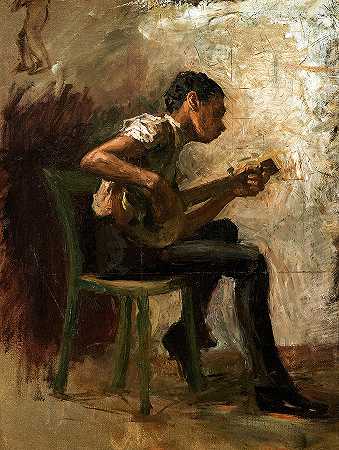 黑人男孩舞蹈，班卓琴演奏者`Negro Boy Dancing, The Banjo Player by Thomas Eakins