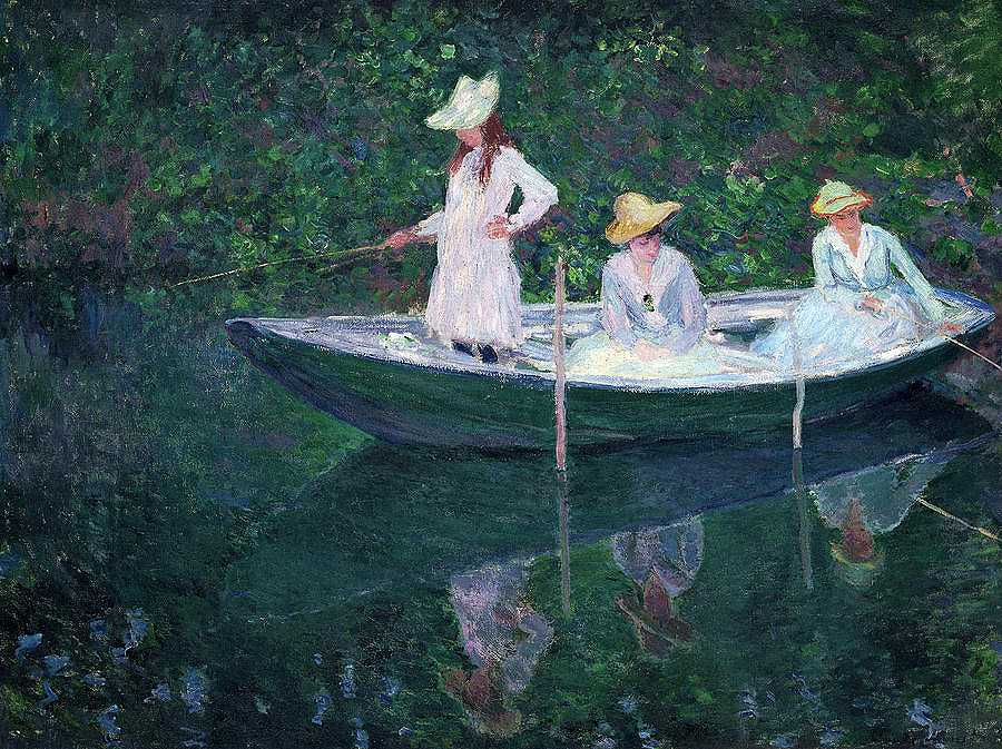 挪威吉维尼的船`The Boat at Giverny, In the Norwegian by Claude Monet