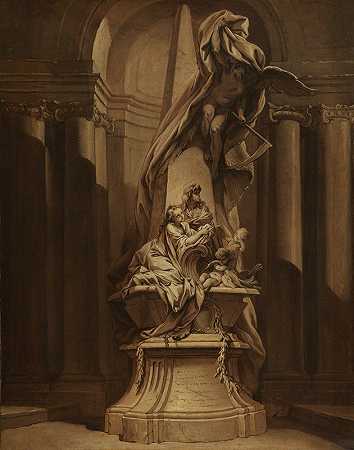 米格纳德纪念碑`Monument to Mignard (circa 1743) by François Boucher
