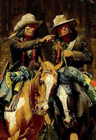 夏延童子军`Cheyenne Scouts by Frederic Remington