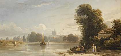 奇斯威克的泰晤士河`The Thames At Chiswick (1814) by John Varley