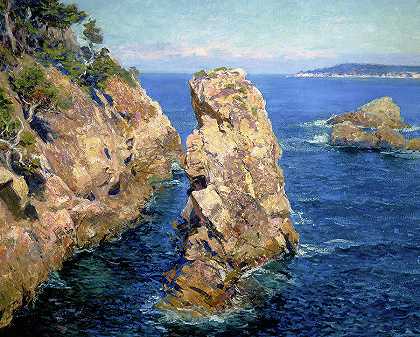 洛沃斯角，1918年`Point Lobos, 1918 by Guy Rose