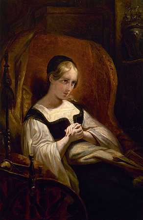 玛格丽特·奥鲁埃`Marguerite au Rouet (1831) by Ary Scheffer