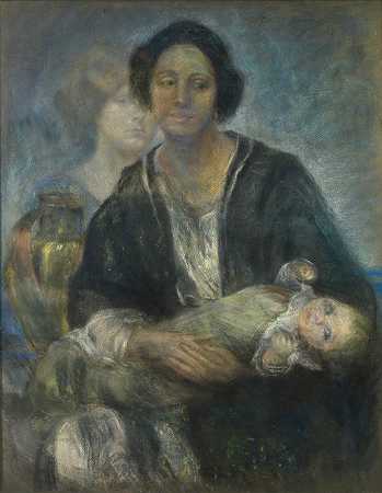 有孩子的意大利妇女`Italian Woman with Child (1911) by Alice Pike Barney