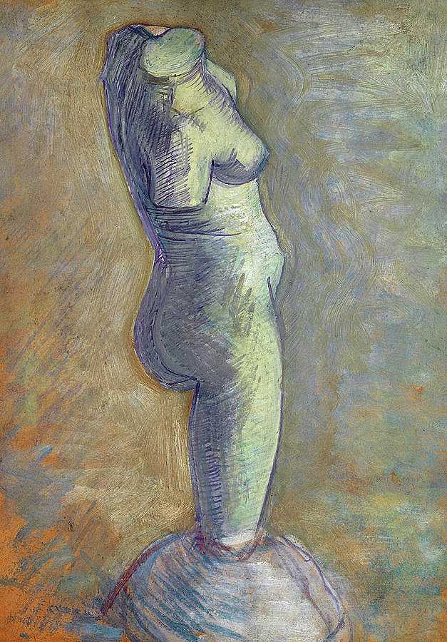 女性躯干石膏模特，1887年`Plaster Cast of a Woman\’s Torso, 1887 by Vincent van Gogh