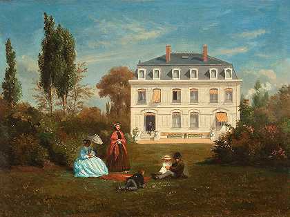 在花园里`In the Garden (1850) by Charles Jean Mercier