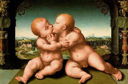 1530年，基督和施洗者约翰`Christ and John the Baptist as Children, 1530 by Joos van Cleve