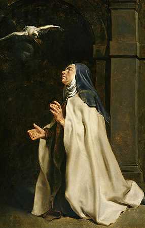 特蕾莎：阿维拉眼中的鸽子`Teresa of Avila\’s Vision of the Dove by Peter Paul Rubens