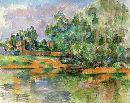 棉兰塞纳河岸，1885-1890年`Banks of the Seine at Medan, 1885-1890 by Paul Cezanne