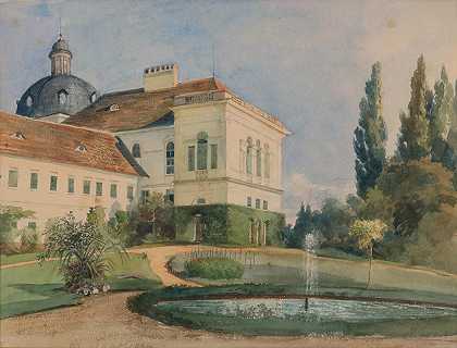 带喷泉的城堡公园`Schlosspark mit Springbrunnen by Marie Egner