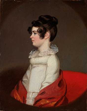 女人的肖像`Portrait of a Woman (ca. 1809) by Jacob Eichholtz