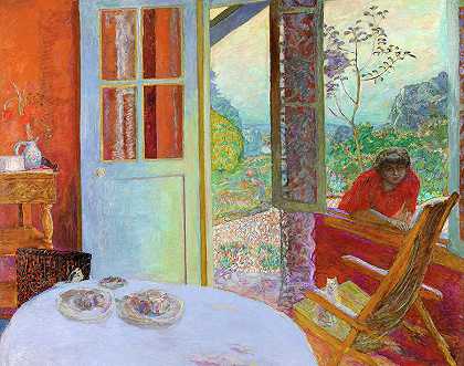 乡村餐厅，约1913年`Dining Room in the Country, c. 1913 by Pierre Bonnard
