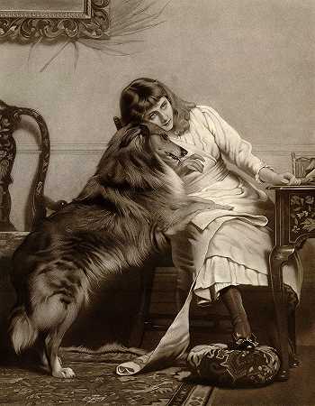 甜心，1890年`Sweethearts, 1890 by Charles Burton Barber