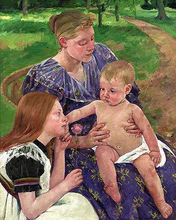 家庭，1892年`The Family, 1892 by Mary Cassatt