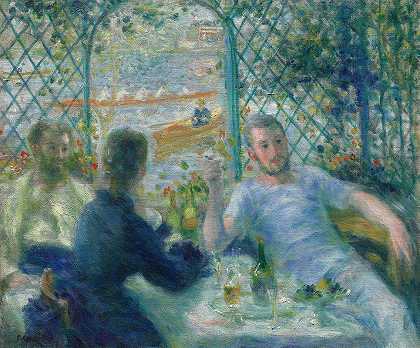 在Fournaise餐厅吃午餐（赛艇运动员午餐）`Lunch at the Restaurant Fournaise (The Rowers’ Lunch) (1875) by Pierre-Auguste Renoir