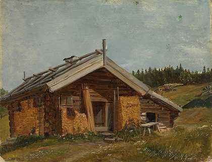 博尔克斯乔农舍`Farmhouse at Bolkesjø (1844) by Adolph Tidemand