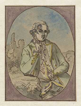 椭圆形的无名男子肖像`Portret van onbekende man, in ovaal (c. 1752 ~ c. 1819) by Jurriaan Andriessen