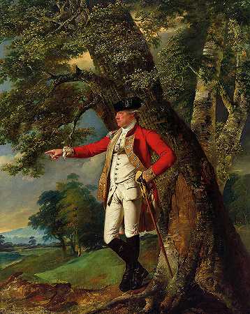 查尔斯·希思考特上校画像，1771-1772年`Portrait of Colonel Charles Heathcote, 1771-1772 by Joseph Wright of Derby