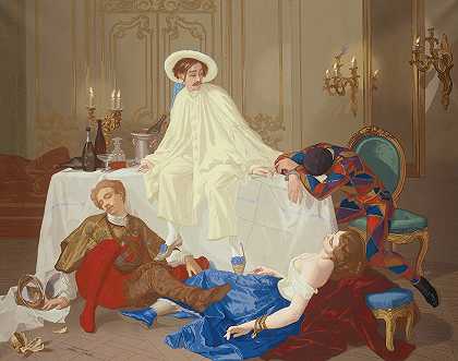 蒙面舞会后的晚餐`The Supper after the Masked Ball (1850–1860) by Thomas Couture