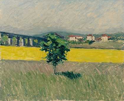 奥庞德大草原阿金泰尔`Prairie Au Pont Dargenteuil by Gustave Caillebotte