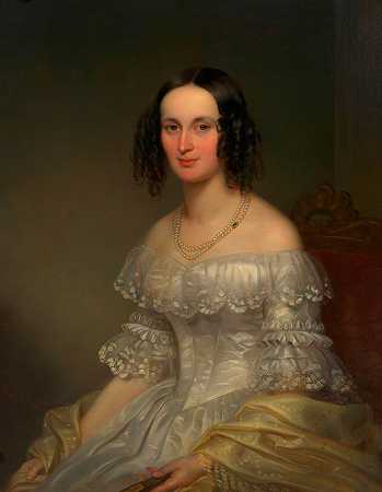 安娜·韦ß，née。梅耶`Anna Weiß, geb. Mayer (1841) by Alois von Anreiter