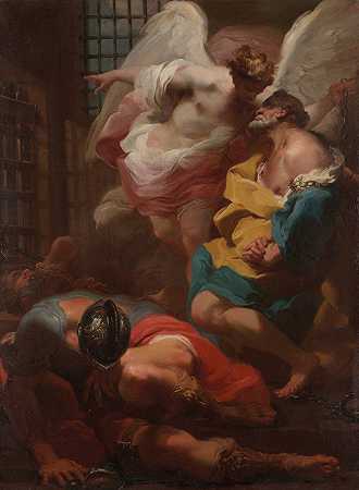 圣彼得的解放`The Liberation of Saint Peter (ca. 1770) by Gaetano Gandolfi