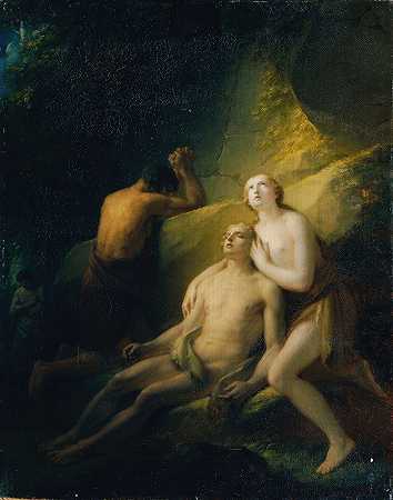 亚当和夏娃哀悼死去的亚伯`Adam and Eve mourn the dead Abel (1799) by Heinrich Friedrich Füger