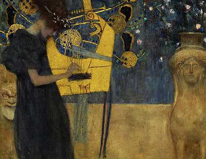 音乐，1895年`Music, 1895 by Gustav Klimt