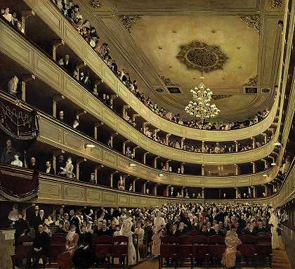 老剧院的礼堂`Auditorium in the Old Burgtheater by Gustav Klimt