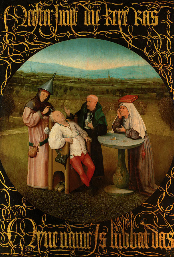 疯狂之石的提取`The Extraction of the Stone of Madness by Hieronymus Bosch