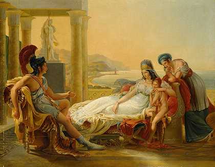 埃涅阿斯向狄多讲述特洛伊的不幸`Aeneas Recounting The Misfortunes Of Troy To Dido by Circle of Pierre-Narcisse Guérin