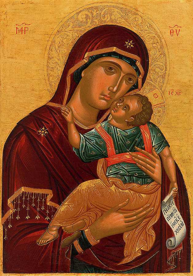 神之母格里克菲奥鲁萨`The Mother of God Glykophilousa by Cretan School