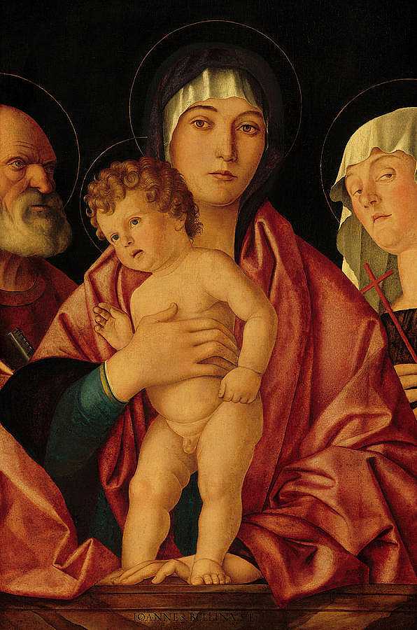 《圣母与圣子》，1490-1500年`Madonna and Child with Saints, 1490-1500 by Giovanni Bellini