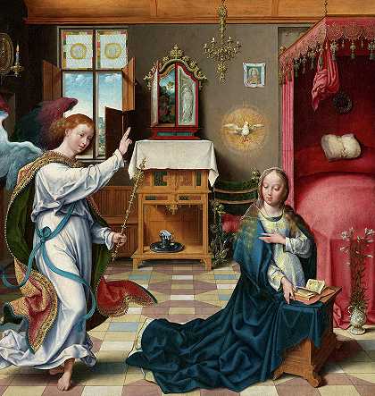 《通告》，1525年`The Annunciation, 1525 by Joos van Cleve