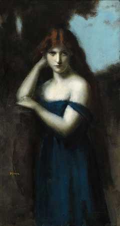 站着的女人`Standing Woman (c. 1903) by Jean-Jacques Henner