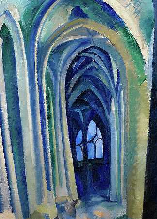圣塞韦林，1909年`Saint-Severin, 1909 by Robert Delaunay