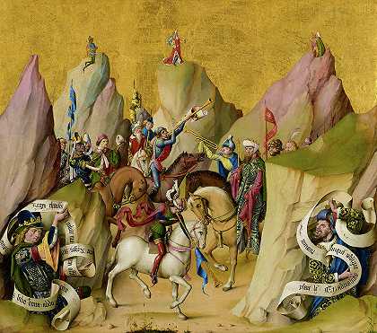 1480年，三王与大卫和以赛亚会面`The Meeting of the Three Kings, with David and Isaiah, 1480 by Master of the Saint Bartholomew Altarpiece