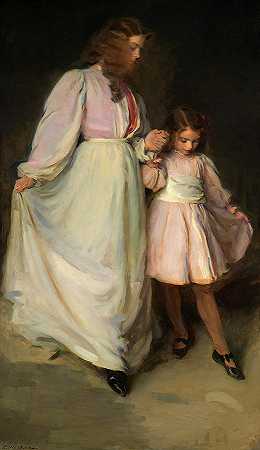 多萝西娅和弗朗西丝卡，1898年`Dorothea and Francesca, 1898 by Cecilia Beaux