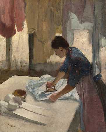 熨衣服的女人`Woman Ironing (c. 1876 1887) by Edgar Degas