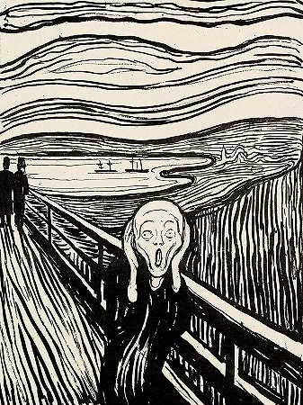 1895年的《尖叫》`The Scream, Painted in 1895 by Edvard Munch