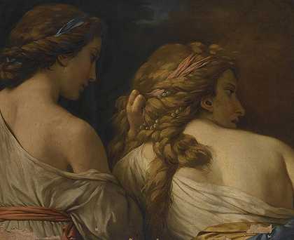 两个仙女`Two Nymphs by Louis-Jean-François Lagrenée