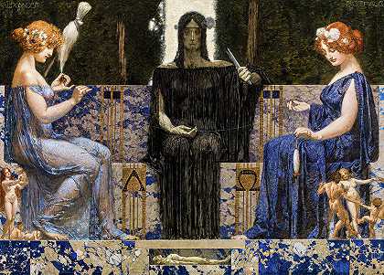 三个命运，1910年`The Three Fates, 1910 by Alexander Rothaug