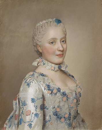 萨克森州的玛丽亚·约瑟夫，法国的多芬`Maria Josepha of Saxony, Dauphine of France (1749) by Jean-Etienne Liotard