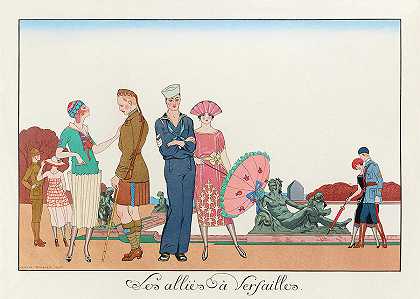 凡尔赛的盟军，盟军士兵的各种代表`The Allies in Versailles, Various Representations of Soldiers of the Allies by George Barbier